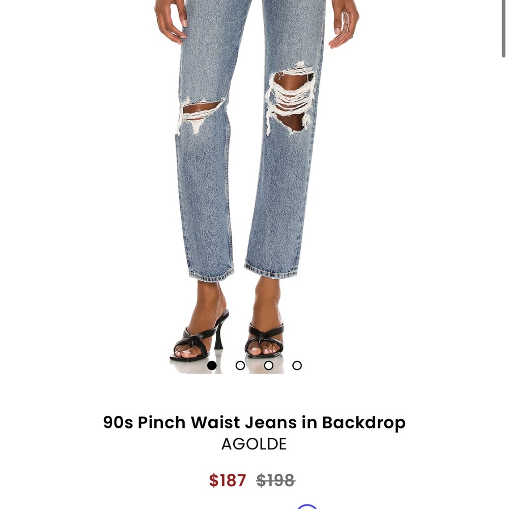 Agolde High Rise Distressed Jeans - Picture 4 of 6